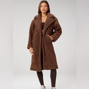 Fabletics Teddy Long Coat (Hazelnut)